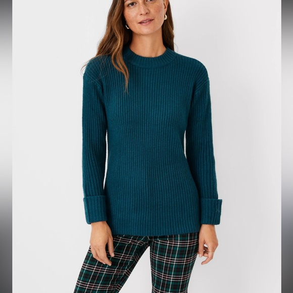 NWT Ann Taylor Ribbed Tunic Sweater XS - Picture 1 of 6